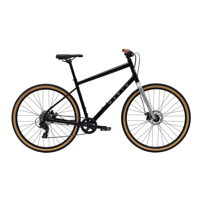 Marin Kentfield 1 Hybrid Sports Bike in Gloss Black/Chrome
