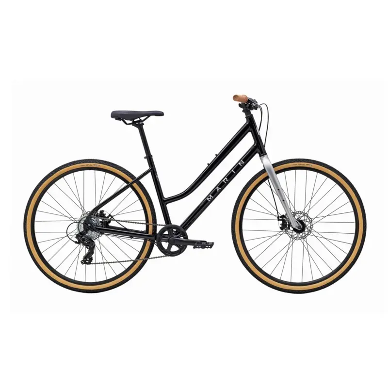 Marin Kentfield 1 ST Womens Hybrid Sports Bike in Gloss Black/Chrome