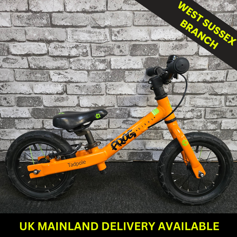 ORANGE FROG TADPOLE BALANCE BIKE - 12 INCH WHEELS